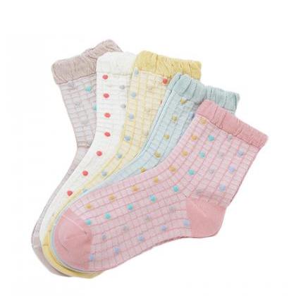Women's Ruffled Casual Cotton Socks..