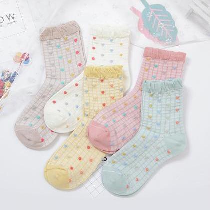 Women's Ruffled Casual Cotton Socks..