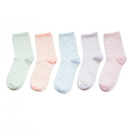Women's 5 Pairs Candy Color Stripes..