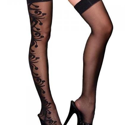 Jacquard Black Sexy Shape Stockings