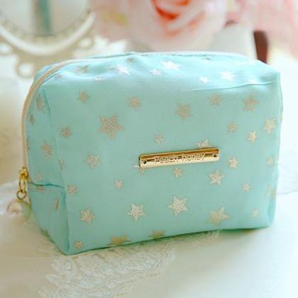 Storage Bag Lovely Stars Pattern Pearl Zipper Mini..