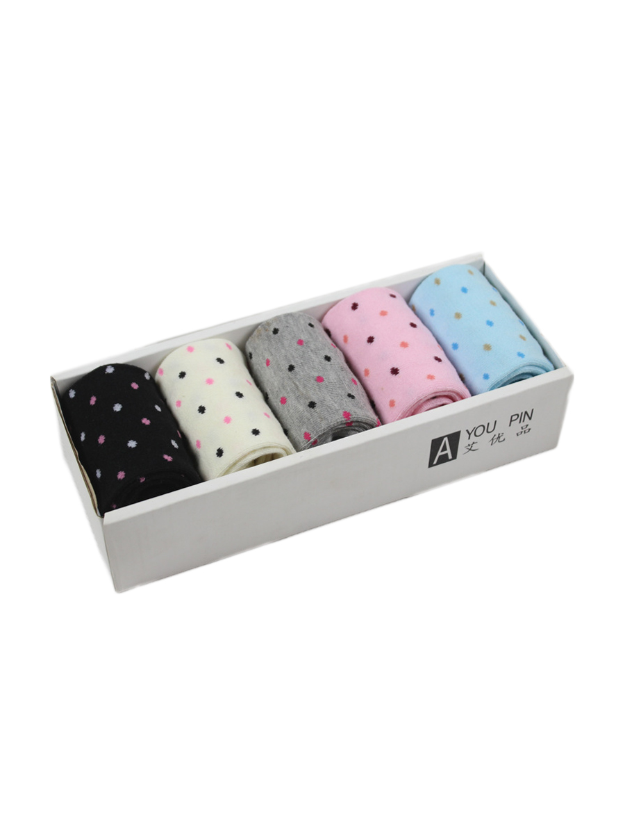 Women's 5 Pairs Gift Box Little Polka Dot Print Socks