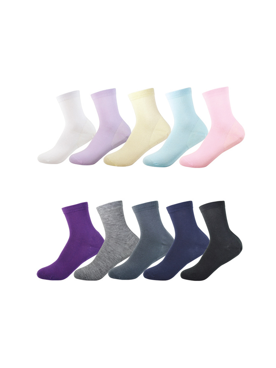 Women's Multicolor Cotton Cracked Foot Skin Protector Crew Socks