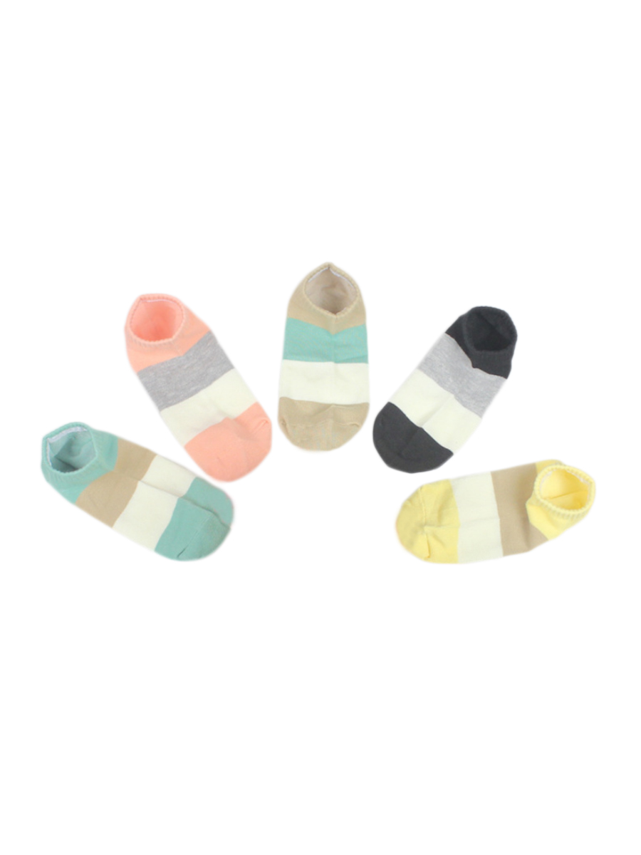 Women's 5 Pairs Gift Box Striped Breathable Ankle Socks