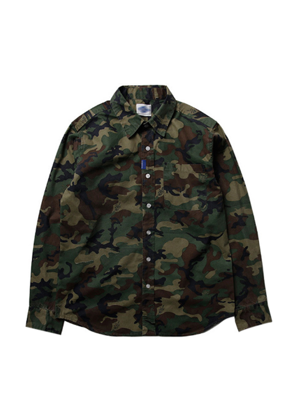 Men's Military-inspired Camouflage Button Up Shirt