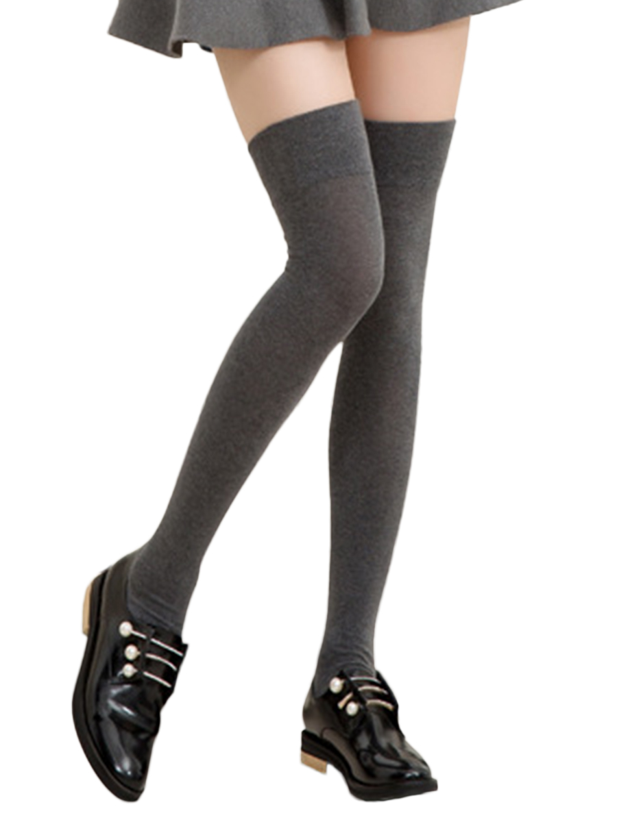 Women's Sweet Preppy Style Solid Thick Warm-Keep Knee High Socks on Luulla